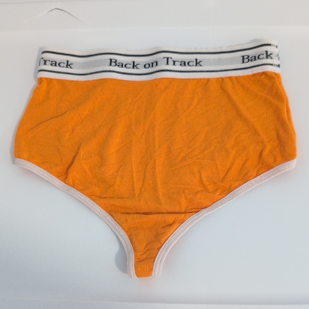 Back on Track 🧡 Bright Orange High-Waisted Thong Underwear